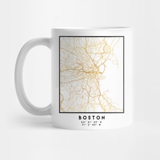 BOSTON MASSACHUSETTS CITY STREET MAP ART Mug